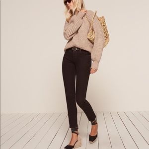 Reformation Ref Jeans, French Skinny in Thames black wash